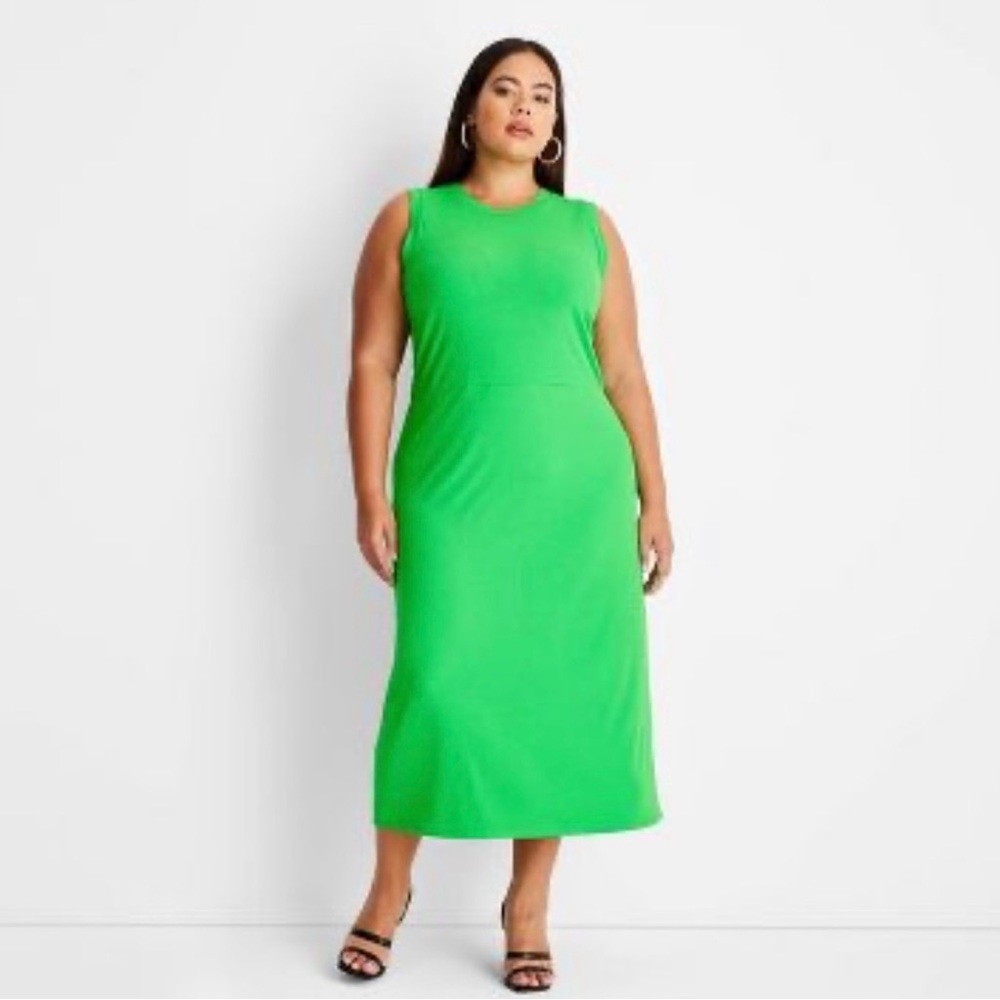 Future Collective Kahlana Barfield Brown Sleeveless Ribbed Cut-Out Dress - Picture 3 of 9